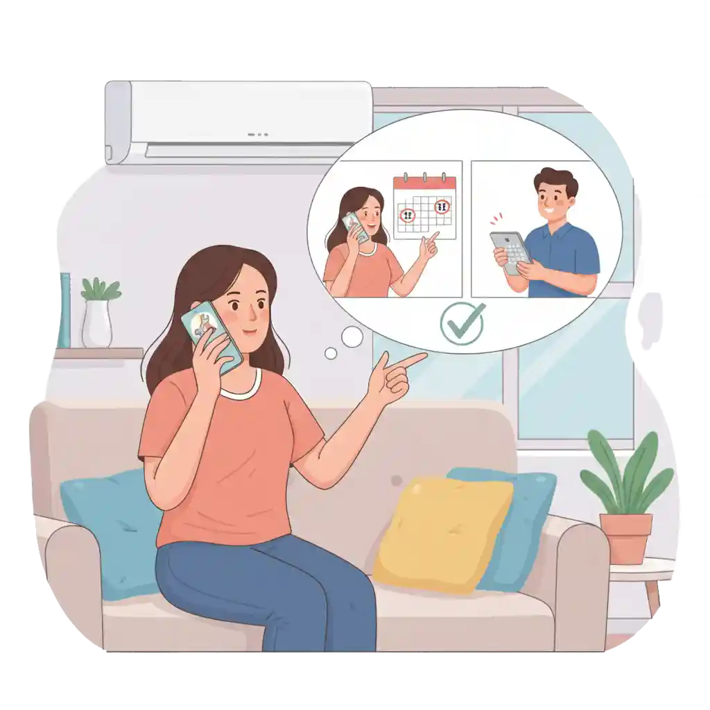 ilustrasi konsultasi jadwal tukang ac