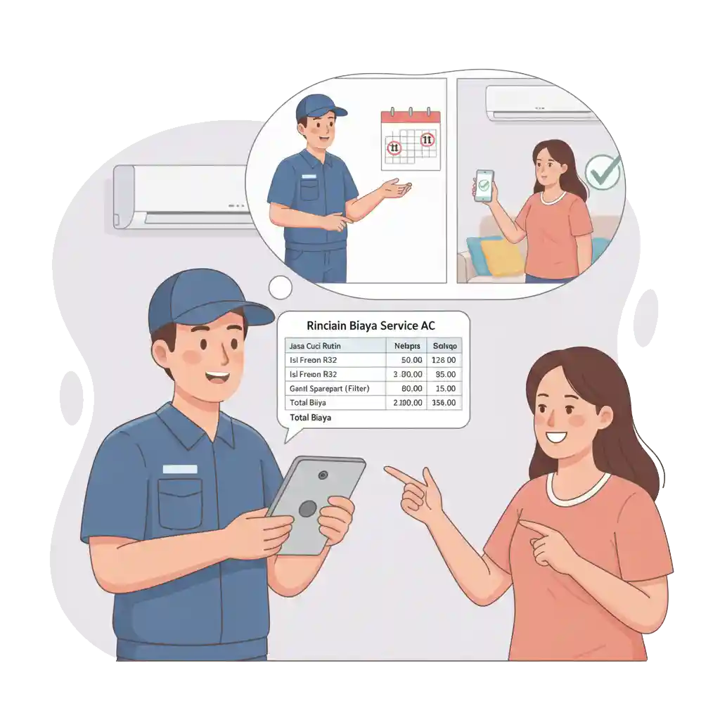 transparasi biaya service ac